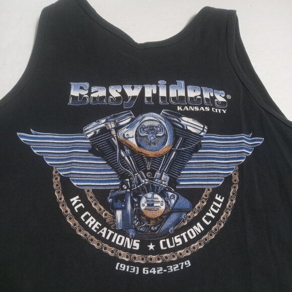 VTG Anvil Men's Easyriders Y2K Flaming Skull Tank Top Size XL - Picture 3 of 7
